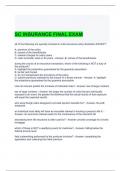 SC INSURANCE FINAL EXAM 2024 QUESTIONS AND ANSWERS