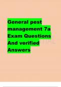 General pest management 7a Exam Questions And verified Answers