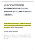 ATI CAPSTONE PROCTORED  FUNDAMENTALS EXAM 2023-2024  QUESTIONS WITH CORRECT ANSWERS  GRADED A+