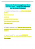 Wisconsin Pesticide Applicator Exam Review: Turf & Landscape Questions and Answers Graded A+