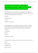 Essentials of Nursing Leadership & Management Study Guide for Upcoming Exams with Questions and Answers