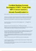 Certified Hacking Forensic Investigator &lpar;CHFI&rpar; - Exam With 100&percnt; Correct Answers &vert; Already Passed&vert;Graded A&plus;