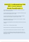IAED ETC CertificationExam With 100&percnt; Correct Answers &vert; Already Passed&vert;Graded A&plus;