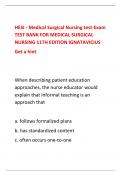 HESI - Medical Surgical Nursing test-Exam TEST BANK FOR MEDICAL SURGICAL NURSING 11TH EDITION