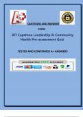 ATI Capstone Leadership & Community Health Pre-assessment Quiz.