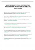 COMPREHENSIVE FINAL CERTIFICATION EXAM&colon; ILLINOIS HEALTH INSURANCE &lpar;XCEL SOLUTIONS&rpar; 