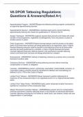 VA DPOR Tattooing Regulations Questions & Answers&lpar;Rated A&plus;&rpar;