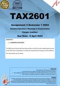 TAX2601 Assignment 3 (COMPLETE ANSWERS) Semester 1 2024  - DUE 8 April 2024