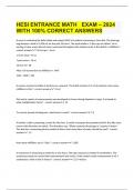  HESI ENTRANCE MATH   EXAM – 2024 WITH 100% CORRECT ANSWERS