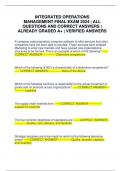 INTEGRATED OPERATIONS MANAGEMENT FINAL EXAM 2024 &vert; ALL QUESTIONS AND CORRECT ANSWERS &vert; ALREADY GRADED A&plus; &vert; VERIFIED ANSWERS