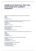 ARDMS ECHO PRACTICE TEST |1OO QUESTIONS| WITH CORRECT ANSWERS!!