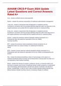 AAHAM CRCS-P Exam 2024 Update  Latest Questions and Correct Answers  Rated A&plus;