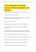Texas Property & Casualty Insurance Exam Questions and Answers
