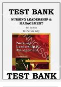 Test Bank for Nursing Leadership & Management 3rd Edition by Patricia Kelly 9781111306687 Chapter 1-31 Complete Guide.