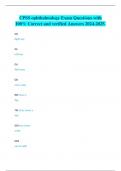 cpss ophthalmology Exam Questions with 100 Correct and verified Answers 2024-2025&period;