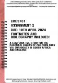 LME3701 COMPARATIVE APPROACH Assignnment 2 Due 10th April 2024 - Footnotes and Bibliography!