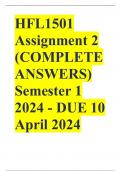 HFL1501 Assignment 2 (COMPLETE ANSWERS) Semester 1 2024 - DUE 10 April 2024