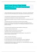 Gold Coast School Real Estate Questions Ch&period;1-19 with Guaranteed Correct Answers