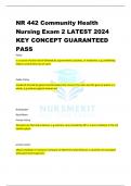 NR 442 Community Health Nursing Exam 2 LATEST 2024 KEY CONCEPT GUARANTEED PASS