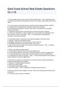 Gold Coast School Real Estate Questions Ch&period;1-19 Exam Questions And Answers 
