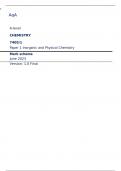 A-level CHEMISTRY 7405/1 Paper 1 Inorganic and Physical Chemistry Mark scheme June 2023