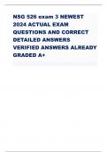 NSG 526 exam 3 NEWEST 2024 ACTUAL EXAM QUESTIONS AND CORRECT DETAILED ANSWERS VERIFIED ANSWERS ALREADY GRADED A+