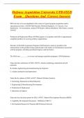 Defense Acquisition University UPDATED  Exam Questions And Correct Answers