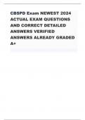 CBSPD Exam NEWEST 2024 ACTUAL EXAM QUESTIONS AND CORRECT DETAILED ANSWERS VERIFIED ANSWERS ALREADY GRADED A+