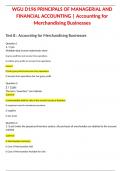 WGU D196 PRINCIPALS OF MANAGERIAL AND FINANCIAL ACCOUNTING | Accounting for Merchandising Businesses
