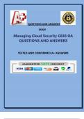 Managing Cloud Security C838 OA QUESTIONS AND ANSWERS