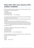 Official NHA- NAB  Exam Questions WITH CORRECT ANSWERS