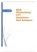 NHA Phlebotomy CPT Questions And Answers