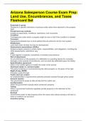Arizona Salesperson Course Exam Prep&colon; Land Use&comma; Encumbrances&comma; and Taxes Flashcard Set