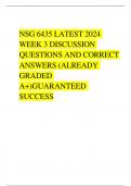 NSG 6435 LATEST 2024  WEEK 3 DISCUSSION  QUESTIONS AND CORRECT  ANSWERS (ALREADY  GRADED A+)GUARANTEED  SUCCESS