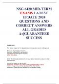 NSG 6420 MID-TERM EXAMS LATEST UPDATE 2024 QUESTIONS AND  CORRECT ANSWERS  ALL GRADED  A+|GUARANTEED  SUCCESS