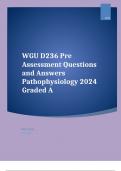 WGU D236 Pre Assessment Questions and Answers Pathophysiology 2024 Graded A