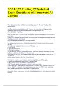 ECSA 102 Printing 2024 Actual Exam Questions with Answers All Correct 