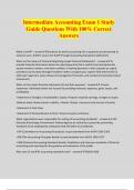 Intermediate Accounting Exam 1 Study Guide Questions With 100% Correct Answers