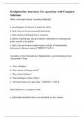 Straighterline American Gov questions with Complete Solutions&period;