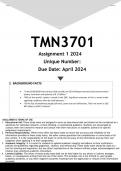  TMS3701  Assignment 1 (ANSWERS) 2024 - DISTINCTION GUARANTEED
