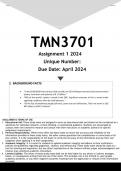  TMS3701  Assignment 1 &lpar;ANSWERS&rpar; 2024 - DISTINCTION GUARANTEED