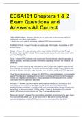 ECSA101 Chapters 1 & 2 Exam Questions and Answers All Correct 