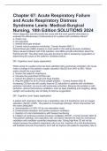 Chapter 67: Acute Respiratory Failure and Acute Respiratory Distress Syndrome Lewis: Medical-Surgical Nursing, 10th Edition SOLUTIONS 2024