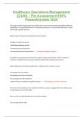 Healthcare Operations Management &lpar;C429&rpar; &ndash; Pre Assessment100&percnt; PassedUpdate 2024