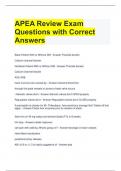 APEA Review Exam Questions with Correct Answers 