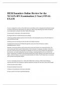 HESI/Saunders Online Review for the NCLEX-RN Examination (1 Year) FINAL EXAM 