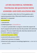 (NGN) 2023 RN ATI MATERNAL NEWBORN PROCTORED EXAM QUESTIONS AND ANSWERS LATEST EDITION