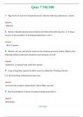 Quiz 7 NR 508  (Latest 2024 / 2025) Questions & Answers with rationales  
