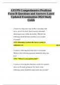 ATI PN Comprehensive Predictor Form B Questions and Answers Latest Updated Examination 2024 Study Guide