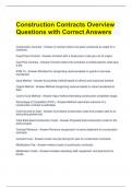 Construction Contracts Overview Questions with Correct Answers 